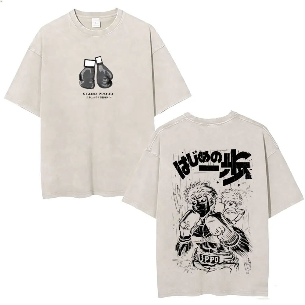 Washed Retro Anime Hajime No Ippo T-shirt Makunouchi Takamura KGB T Shirt Kamogawa Boxing Gym Tshirt Men Vintage Oversized Tees
Washed Retro Anime Hajime No Ippo T-shirt Makunouchi Takamura KGB T Shirt Kamogawa Boxing Gym Tshirt Men Vintage Oversized Tees