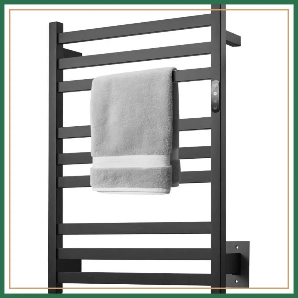 9-Bar Electric Towel Warmer, Wall-Mounted Heated Rack for Bathroom, 24H Timer, 304 Stainless Steel, Hardwired/Plug-in
9-Bar Electric Towel Warmer, Wall-Mounted Heated Rack for Bathroom, 24H Timer, 304 Stainless Steel, Hardwired/Plug-in