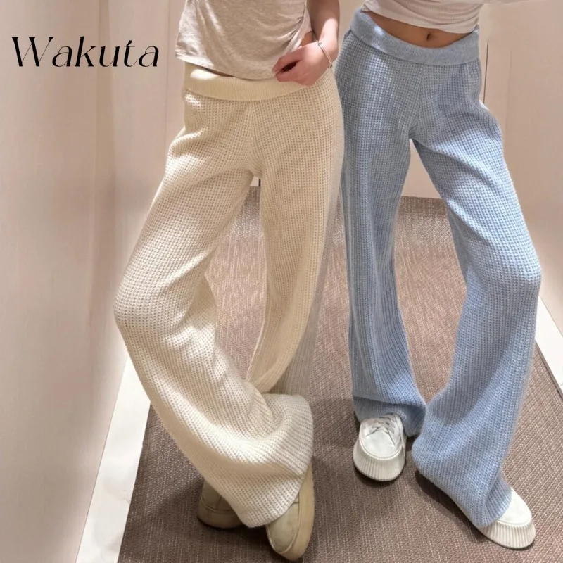 WAKUTA Japanese and Korean Spring Waffle Pants Casual Elastic Waist Straight Leg Pants Loose Slimming Knit Sports Pants Y2k カラコン
WAKUTA Japanese and Korean Spring Waffle Pants Casual Elastic Waist Straight Leg Pants Loose Slimming Knit Sports Pants Y2k カラコン