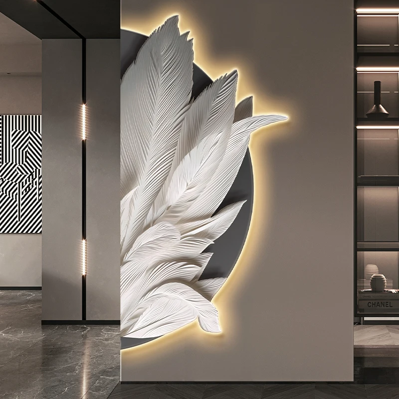 2025 Modern abstract art wall Golden White Feather Glow Decorations Wall lamp lustre Suitable for Hotel living room entrance
2025 Modern abstract art wall Golden White Feather Glow Decorations Wall lamp lustre Suitable for Hotel living room entrance