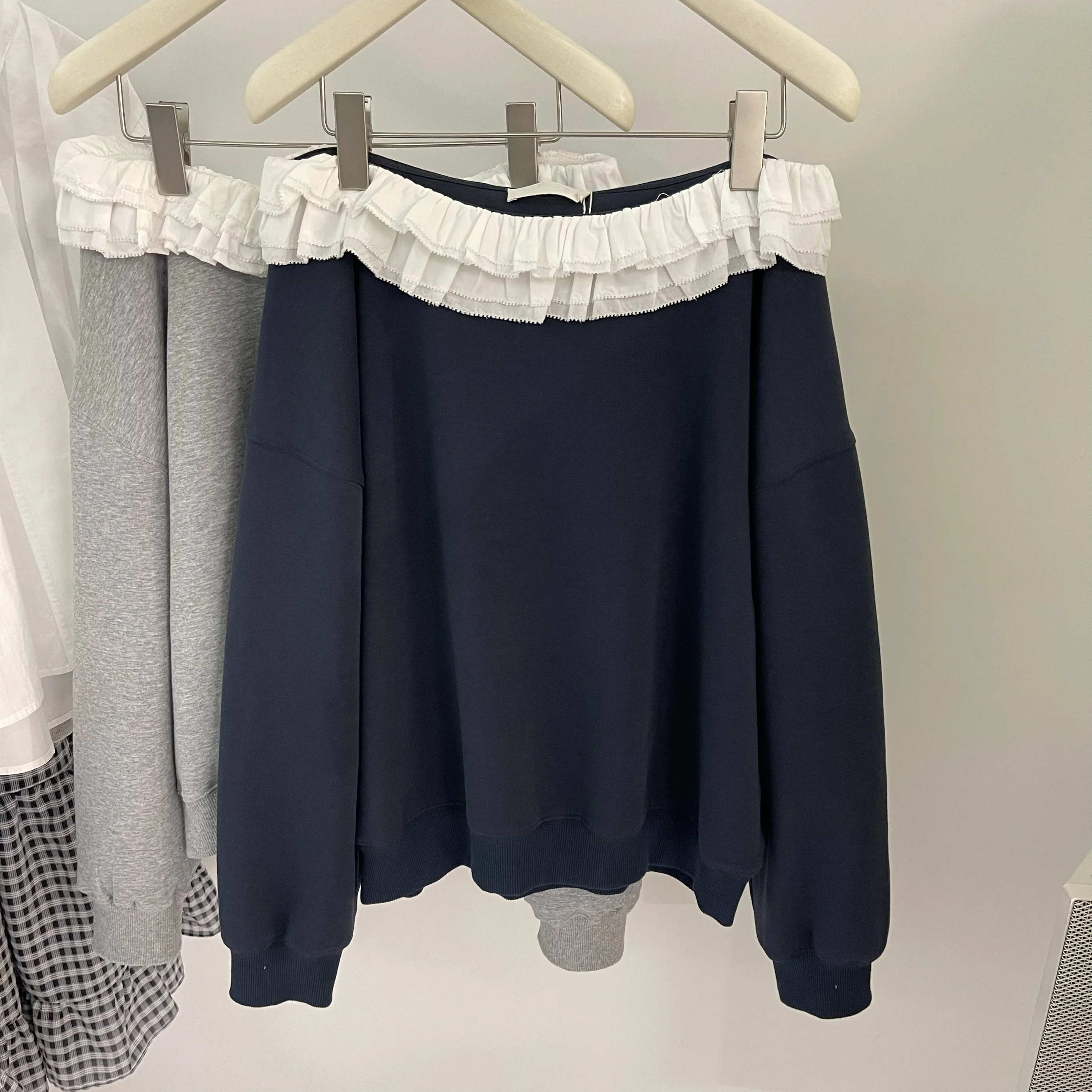 Spring Autumn 2025 Lace Splice Casual Loose Long Sve Hoodie Women's Design oulder Bared Neline Korean Sle Comfort Fit
Spring Autumn 2025 Lace Splice Casual Loose Long Sve Hoodie Women's Design oulder Bared Neline Korean Sle Comfort Fit