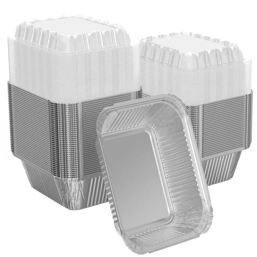 Упаковка из 1 шт. прямоугольных одноразовых алюминиевых контейнеров для еды на вынос объемом 16 унций (1 фунт) с прозрачными пластиковыми купольными крышками, для кейтеринга, баров
Упаковка из 1 шт. прямоугольных одноразовых алюминиевых контейнеров для еды на вынос объемом 16 унций (1 фунт) с прозрачными пластиковыми купольными крышками, для кейтеринга, баров