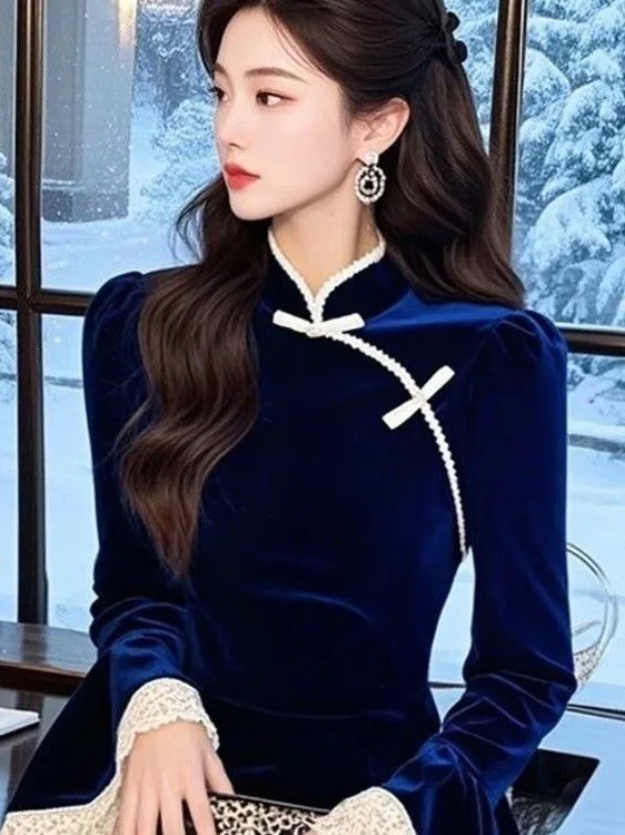 Элегантная синяя бархатная блузка в корейском стиле, модный топ премиум-класса, приталенный крой, длинный рукав, женская блузка
Элегантная синяя бархатная блузка в корейском стиле, модный топ премиум-класса, приталенный крой, длинный рукав, женская блузка