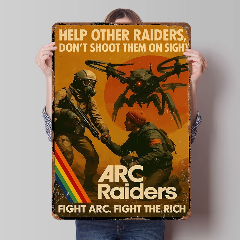 Металлический постер ARC Raiders: Ретро-вывеска для фанатов, декор для дома и игровой комнаты
Металлический постер ARC Raiders: Ретро-вывеска для фанатов, декор для дома и игровой комнаты