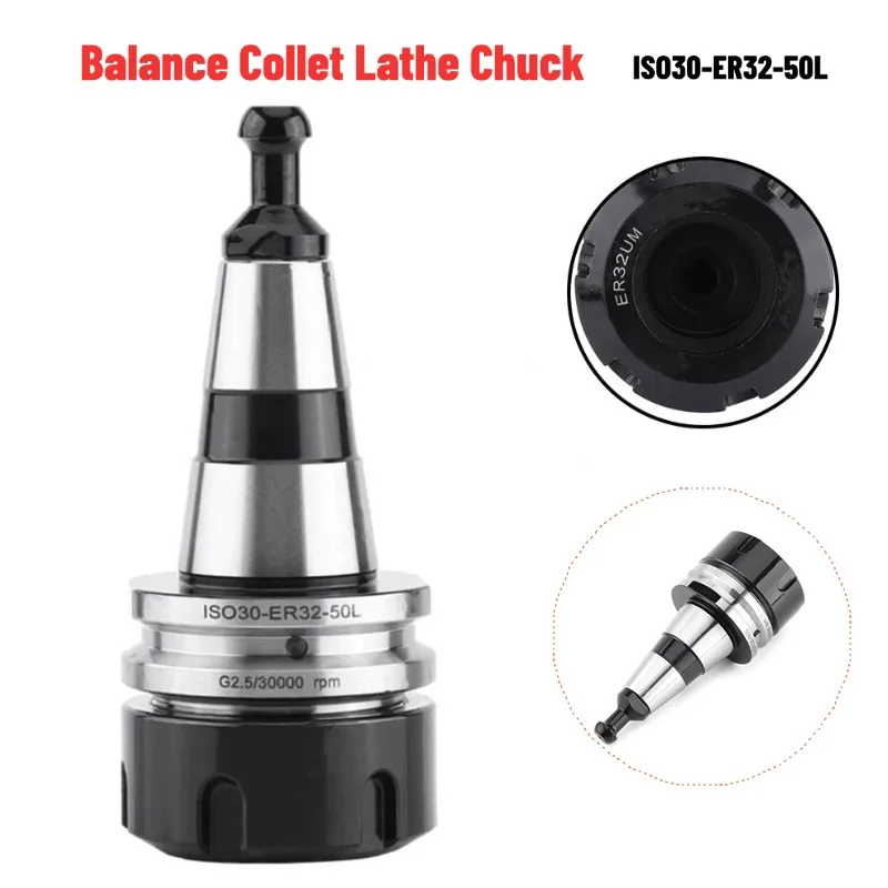 Balance Chuck ISO30 ER32 50L Balance Collet Chuck Lathe CNC Tool Holder For Lathe Machining Milling Woodworking Tool Holder
Balance Chuck ISO30 ER32 50L Balance Collet Chuck Lathe CNC Tool Holder For Lathe Machining Milling Woodworking Tool Holder