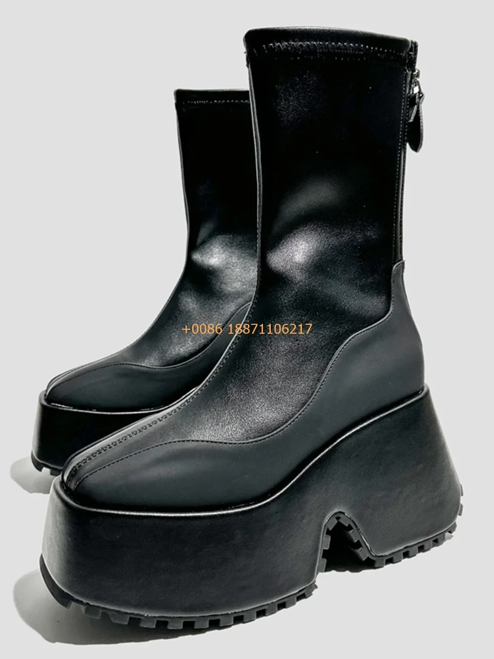 Black Thick Sole Round Elastic Boots New 2025 Winter Fashion Women's Thick Heel Zipper Short Boots Street Casual Chelsea Boots
Black Thick Sole Round Elastic Boots New 2025 Winter Fashion Women's Thick Heel Zipper Short Boots Street Casual Chelsea Boots