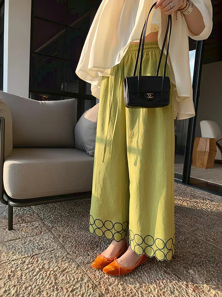 Casual Summer 2026 Embroidered Lace Trim Loose Feel Wide Leg Nine Point Pants for Short Women Cotton Blend Comfortable Fit
Casual Summer 2026 Embroidered Lace Trim Loose Feel Wide Leg Nine Point Pants for Short Women Cotton Blend Comfortable Fit