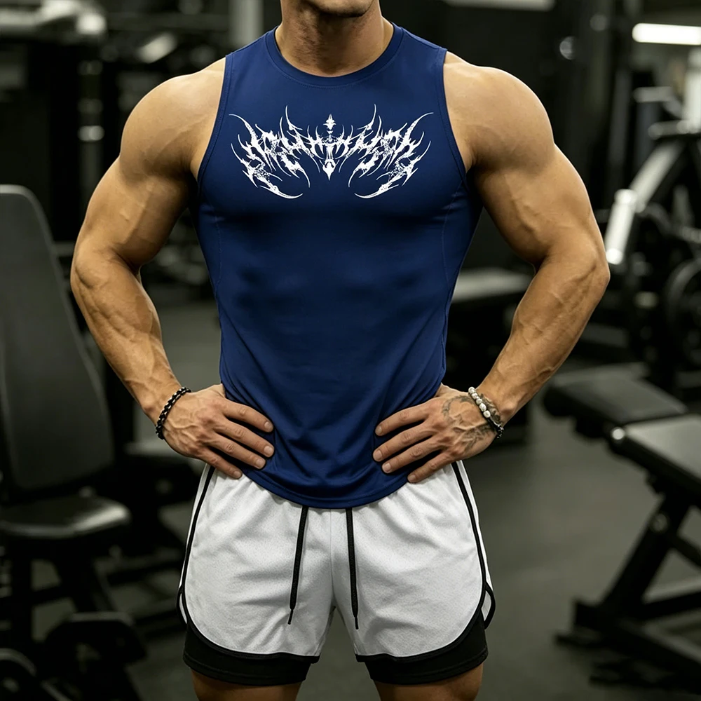 Mens 2 Piece Compression Sleeveless Vest Dual Layer Shorts With Pocket Towel Ring Gym Training Outfit Crown Thorn Wings Print
Mens 2 Piece Compression Sleeveless Vest Dual Layer Shorts With Pocket Towel Ring Gym Training Outfit Crown Thorn Wings Print