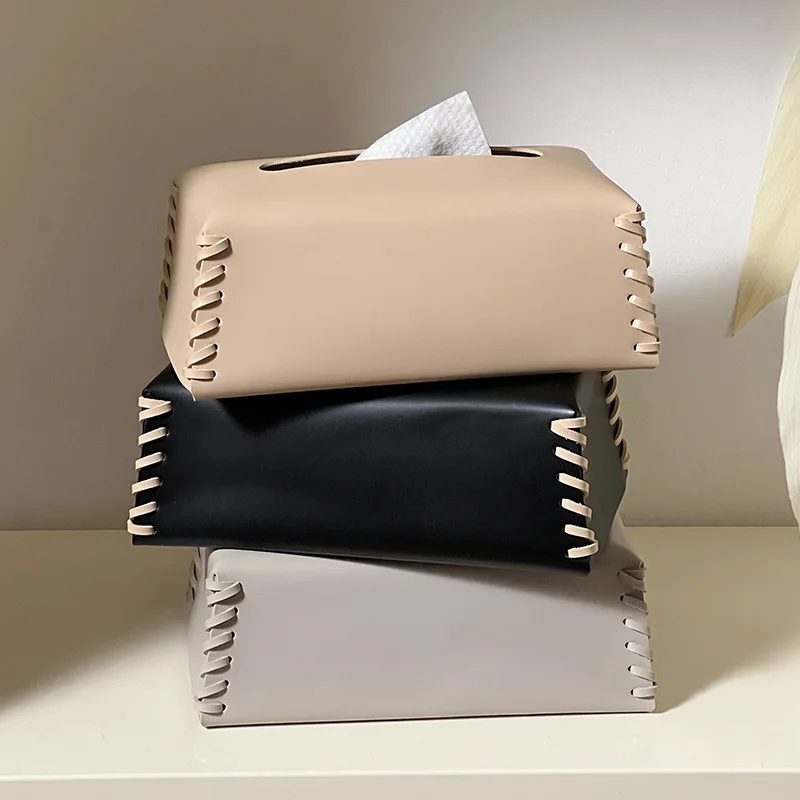 Leather Tissue Box Rectangular Design for Living Room Hotel High-end Desktop Storage Organizer for Napkins
Leather Tissue Box Rectangular Design for Living Room Hotel High-end Desktop Storage Organizer for Napkins