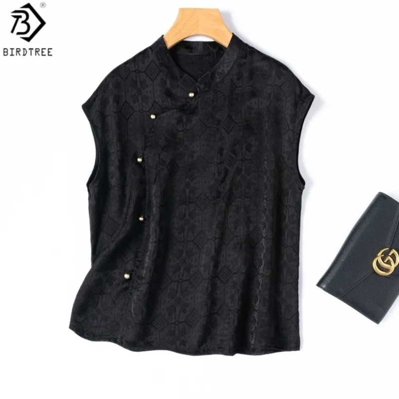 Birdtree Летняя рубашка Cheongsam из 100% тутового шелка, женская жаккардовая атласная рубашка с воротником-стойкой, черная блузка, новинка 2025 года T57304JF
Birdtree Летняя рубашка Cheongsam из 100% тутового шелка, женская жаккардовая атласная рубашка с воротником-стойкой, черная блузка, новинка 2025 года T57304JF
