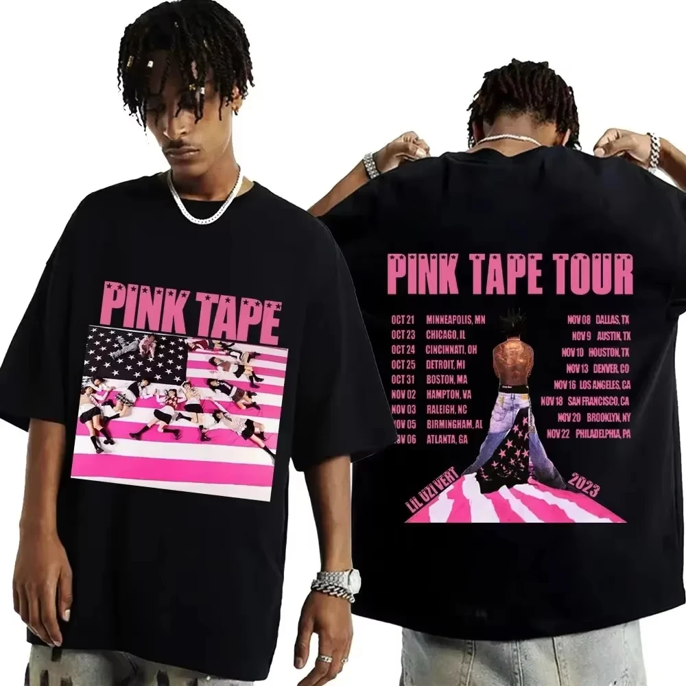 Rapper Lil Uzi Vert T Shirt 2024 Concert Tour Pink Tape Graphic T-shirt Men's Hip Hop Short Sleeve T-shirts Oversized Streetwear
Rapper Lil Uzi Vert T Shirt 2024 Concert Tour Pink Tape Graphic T-shirt Men's Hip Hop Short Sleeve T-shirts Oversized Streetwear