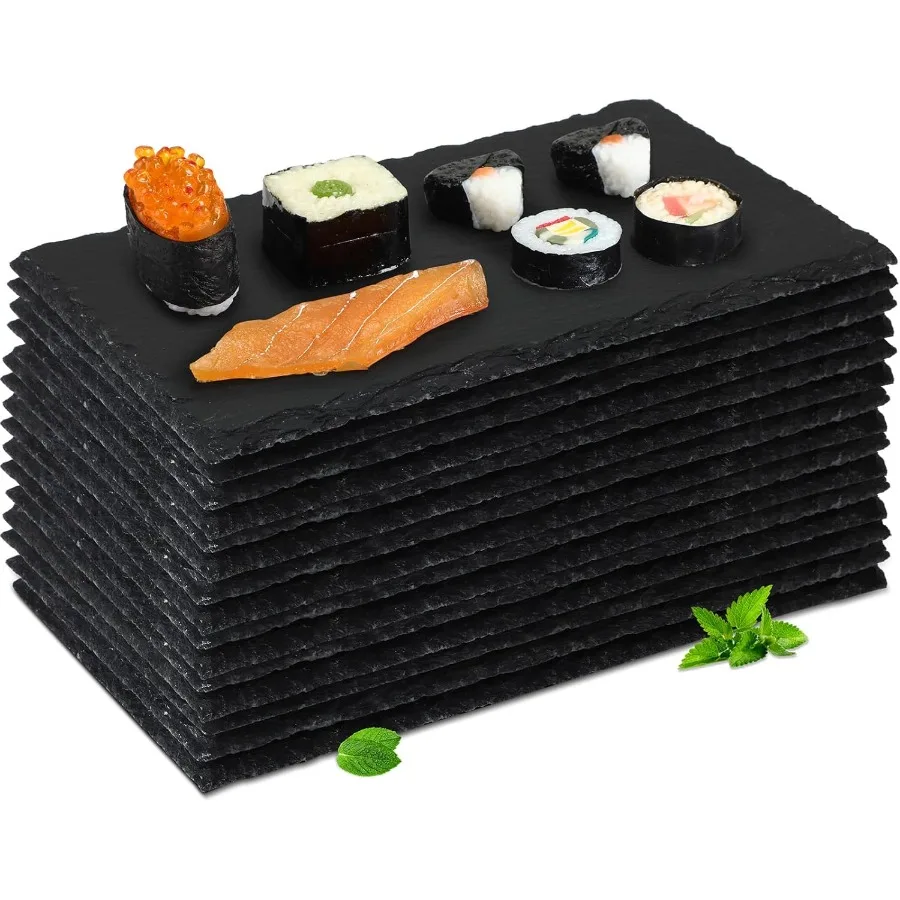 15 Pcs 10 x 6 Inch Slate Charcuterie Boards Bulk Mini Slate Cheese Board Black Sushi Platters Individual Stone Serving Tray Pla
15 Pcs 10 x 6 Inch Slate Charcuterie Boards Bulk Mini Slate Cheese Board Black Sushi Platters Individual Stone Serving Tray Pla