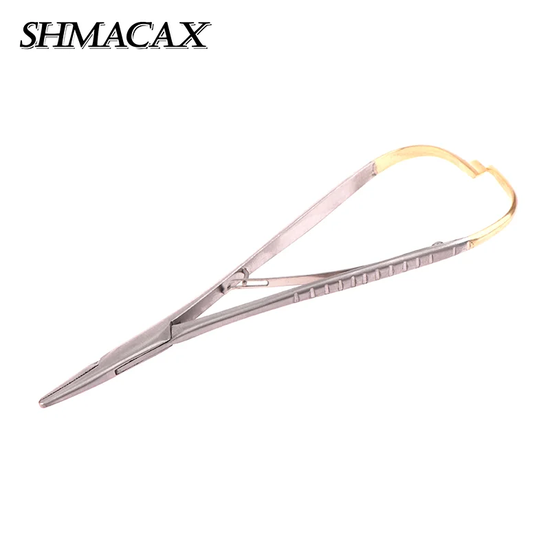 1PC Dental Stainless Steel Tweezers Needle Holder Orthodontic Plier with Gold Handle Dental Surgical Tool Instrument
1PC Dental Stainless Steel Tweezers Needle Holder Orthodontic Plier with Gold Handle Dental Surgical Tool Instrument
