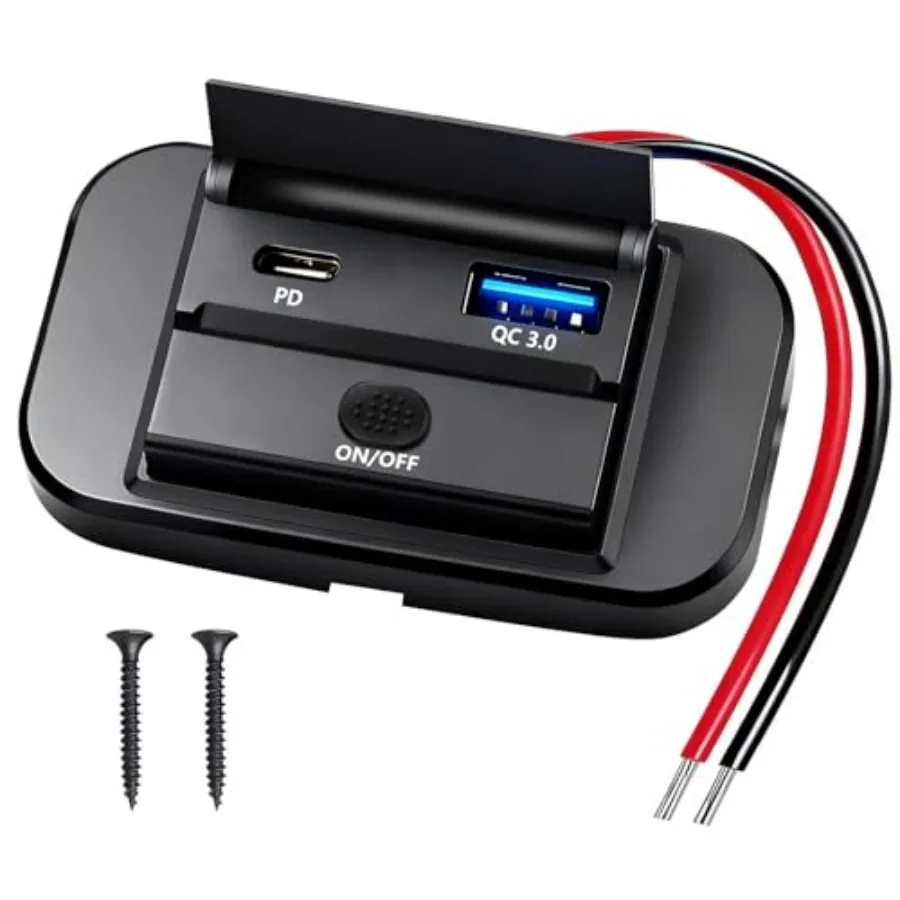 12V Flush Mount USB Charger with Power Switch, Multi-Port Car Charger for RV, Boat, Car, Bus, ATV, Motorcycle - Panel Mount Cha
12V Flush Mount USB Charger with Power Switch, Multi-Port Car Charger for RV, Boat, Car, Bus, ATV, Motorcycle - Panel Mount Cha