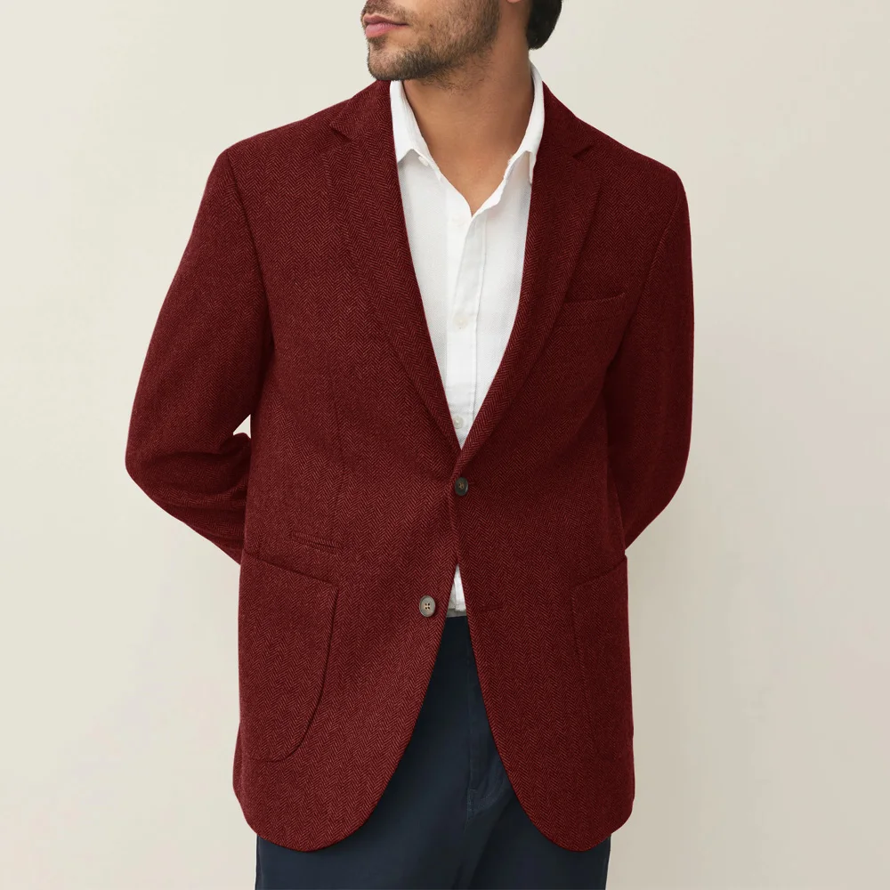 Suit Jackets for Man Jackets High Quality Notch Lapels Single-Breasted Urban Blazers Casual Vintage Herringbone Fabric Business
Suit Jackets for Man Jackets High Quality Notch Lapels Single-Breasted Urban Blazers Casual Vintage Herringbone Fabric Business