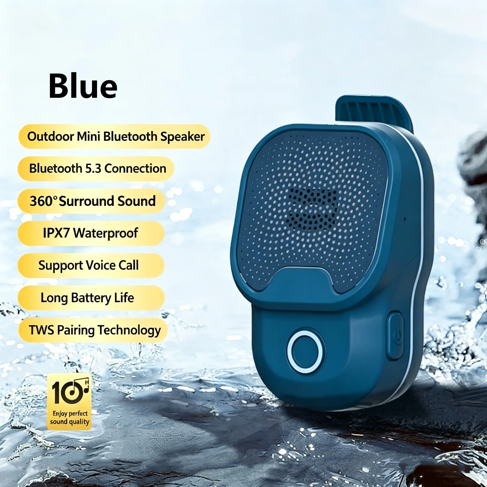 Lightweight Clip Wearable Bluetooth Speaker, Outdoor Waterproof Wireless Audio Device, Super Long Playtime,Noise Reduction Call
Lightweight Clip Wearable Bluetooth Speaker, Outdoor Waterproof Wireless Audio Device, Super Long Playtime,Noise Reduction Call