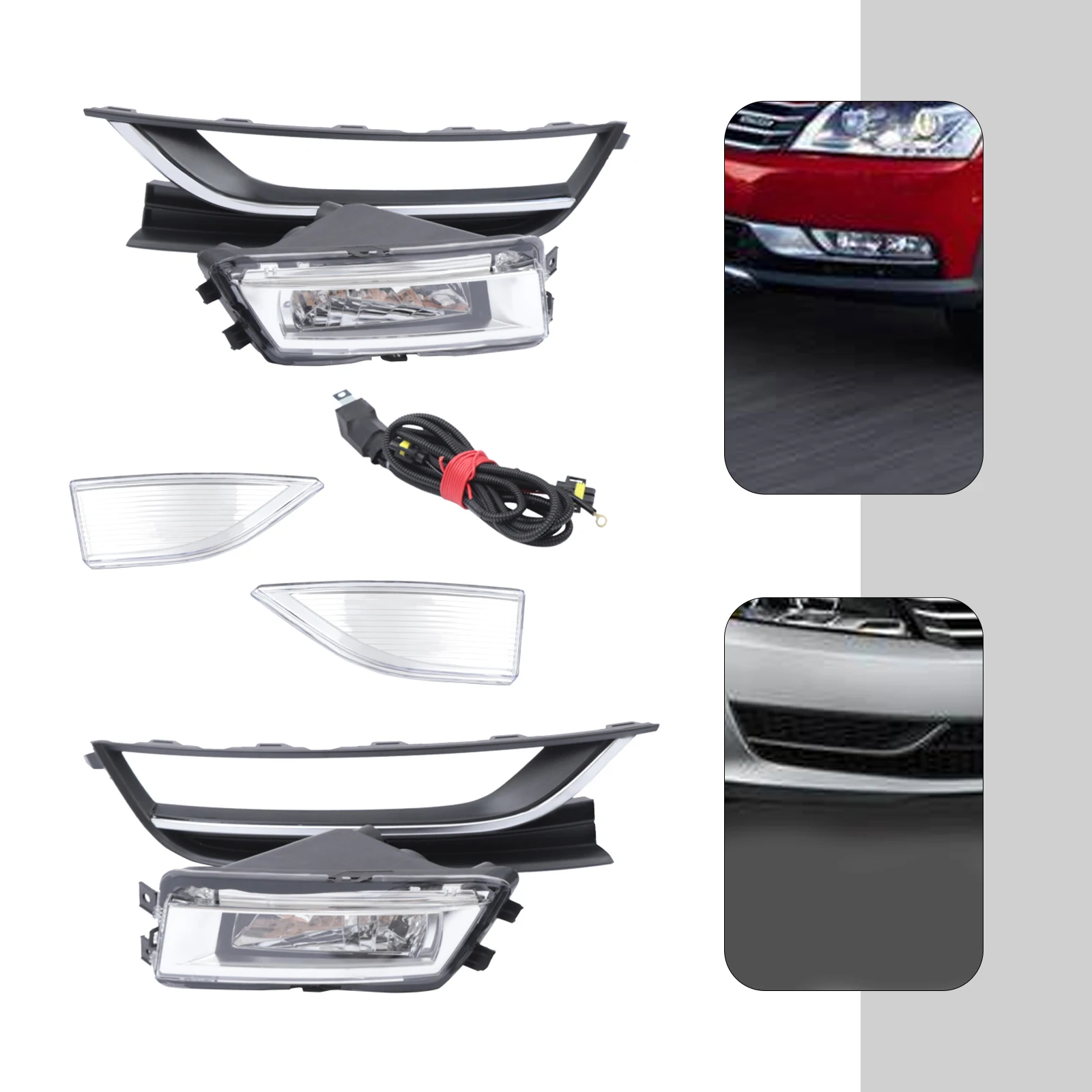 For 2012-2015 Volkswagen Passat Front Fog Lights Kit, Left + Right Pair Direct Fit Replacement Fog Lamps w/ Chrome Trim & Bezels
For 2012-2015 Volkswagen Passat Front Fog Lights Kit, Left + Right Pair Direct Fit Replacement Fog Lamps w/ Chrome Trim & Bezels