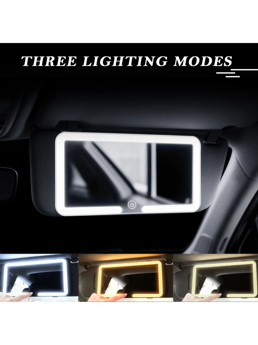Ultra-Thin Car Sun Visor Rechargeable Vanity Mirror With 3 LED Lighting Modes Touch Control USB Charging
Ultra-Thin Car Sun Visor Rechargeable Vanity Mirror With 3 LED Lighting Modes Touch Control USB Charging