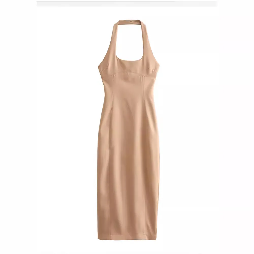 Women Fashion Summer New Sexy Solid Slim Back Zipper Halter Backless Long Dresses Chic Female Vintage Evening Dress
Women Fashion Summer New Sexy Solid Slim Back Zipper Halter Backless Long Dresses Chic Female Vintage Evening Dress