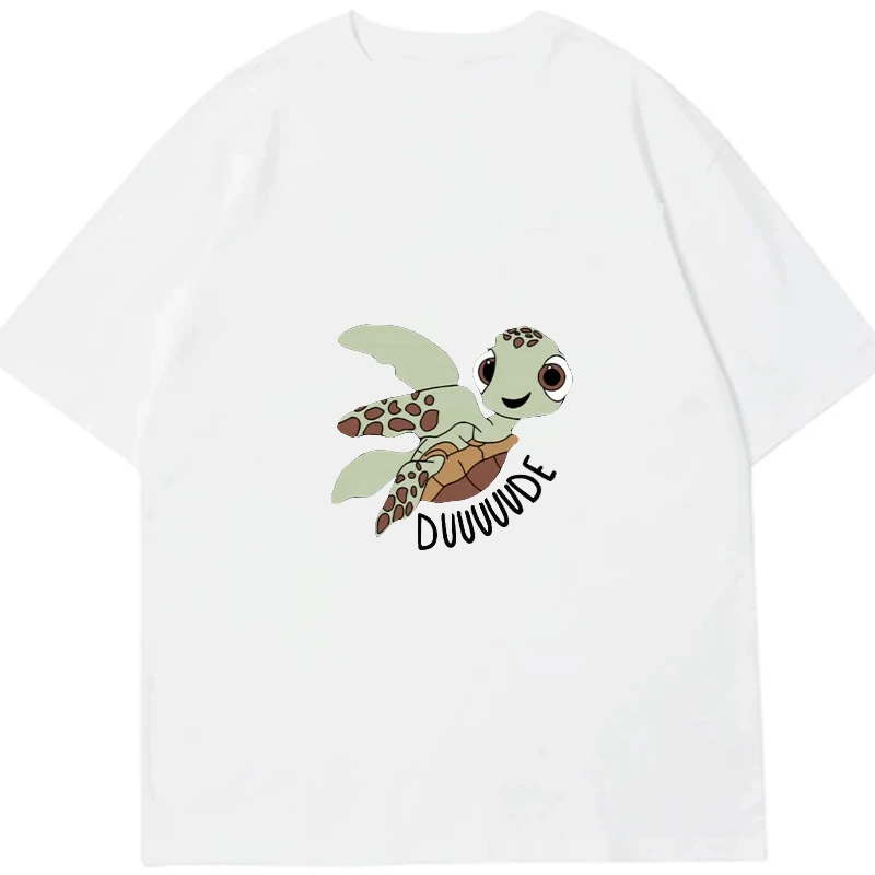 Summer new simple unisex T-shirt cute cartoon turtle letter printed top round neck comfortable soft outdoor casual top
Summer new simple unisex T-shirt cute cartoon turtle letter printed top round neck comfortable soft outdoor casual top