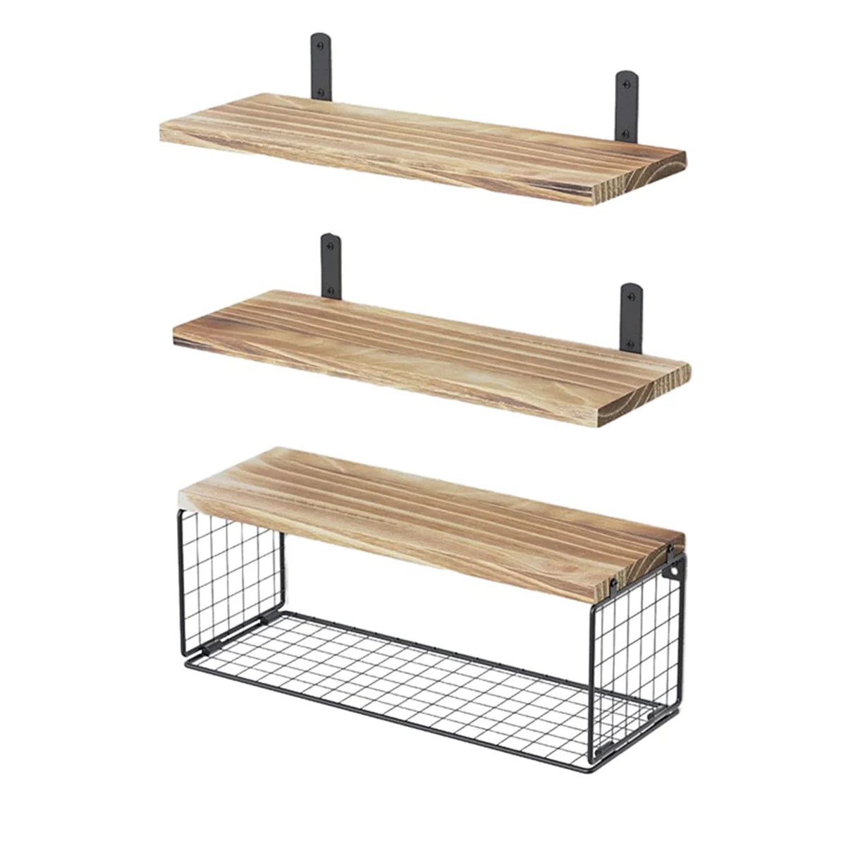 Bathroom Shelves over Toilet, Floating Bathroom Wall Shelves with Wire Basket, Shelf for Wall Decor Wood
Bathroom Shelves over Toilet, Floating Bathroom Wall Shelves with Wire Basket, Shelf for Wall Decor Wood