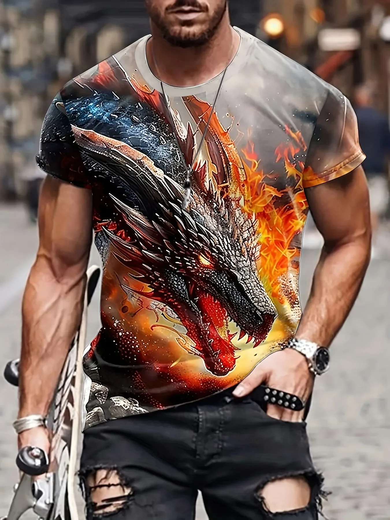 Summer Tee Tops Men's Vintage T Shirt 3d Print Oversized Retro Dragon Graphics Street Short Sleeve Men Clothing Fashion T-Shirts
Summer Tee Tops Men's Vintage T Shirt 3d Print Oversized Retro Dragon Graphics Street Short Sleeve Men Clothing Fashion T-Shirts