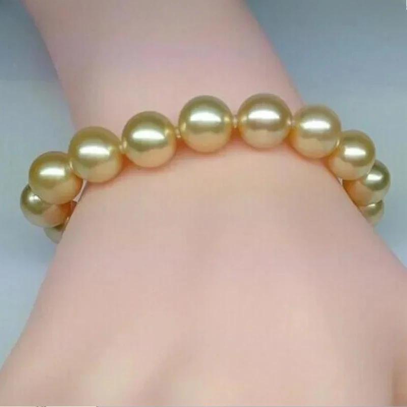 Charming Natural 7.5"8-9mm Genuine Gold Round Pearl Bracelet Women Jewelry Wedding Party Gift 925 Sterling Silver
Charming Natural 7.5"8-9mm Genuine Gold Round Pearl Bracelet Women Jewelry Wedding Party Gift 925 Sterling Silver