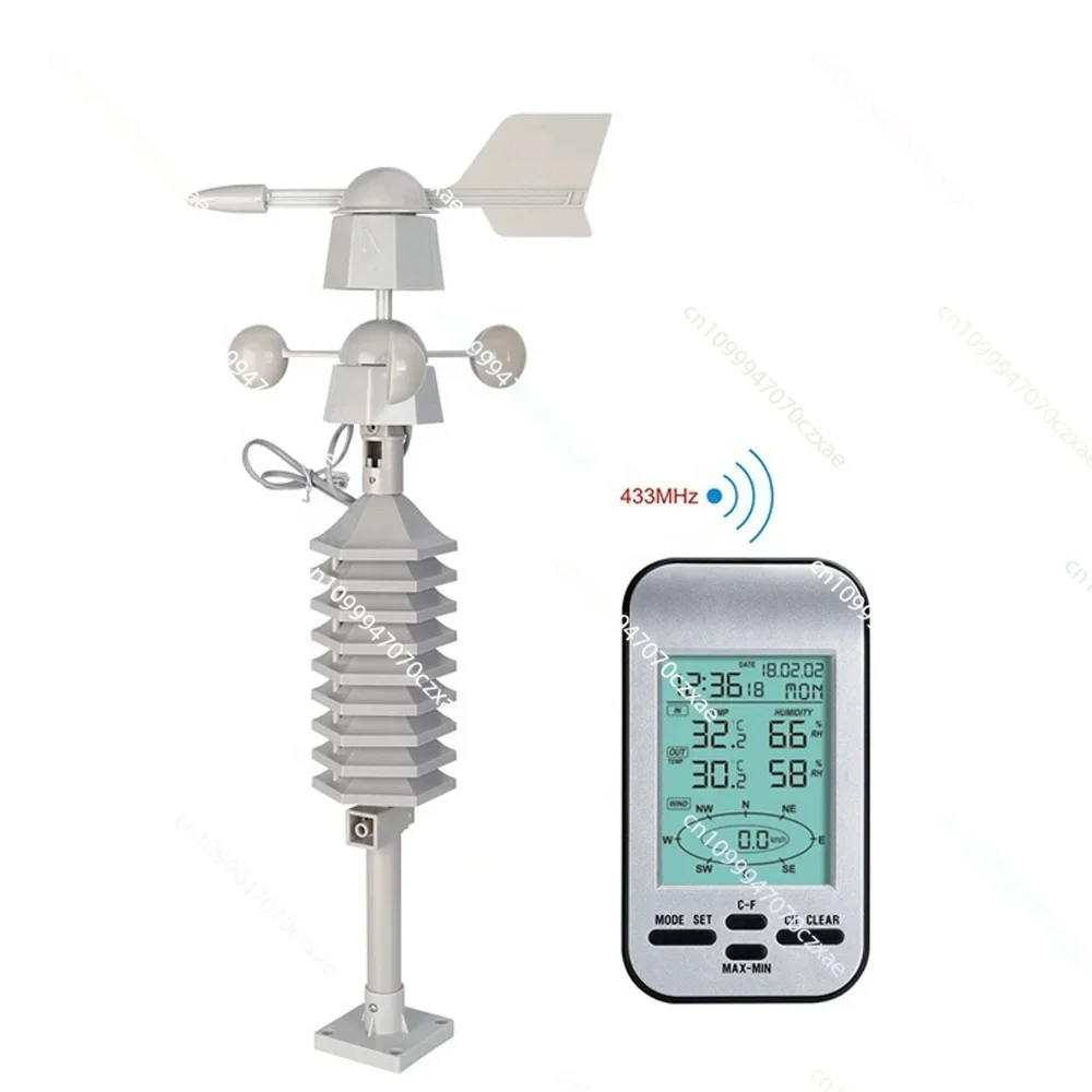 433MHz Wireless Weather Station, Indoor Outdoor Anemometer with Wind Speed/Direction & Thermometer
433MHz Wireless Weather Station, Indoor Outdoor Anemometer with Wind Speed/Direction & Thermometer