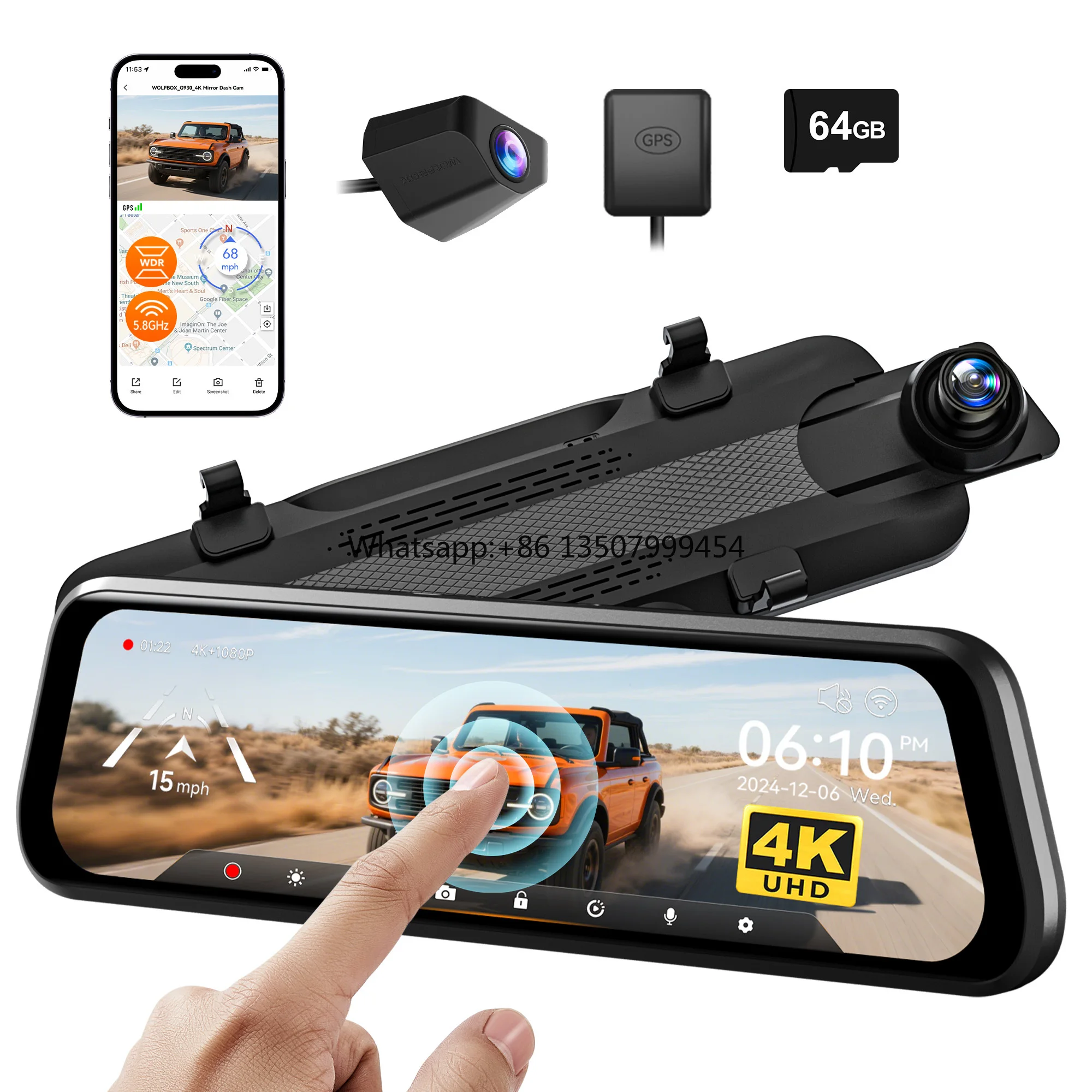 Distributor G930 4K 1080P Dual Lens Car Black Box Night Mirror Dash Camera Front and Rear with WIFI GPS
Distributor G930 4K 1080P Dual Lens Car Black Box Night Mirror Dash Camera Front and Rear with WIFI GPS