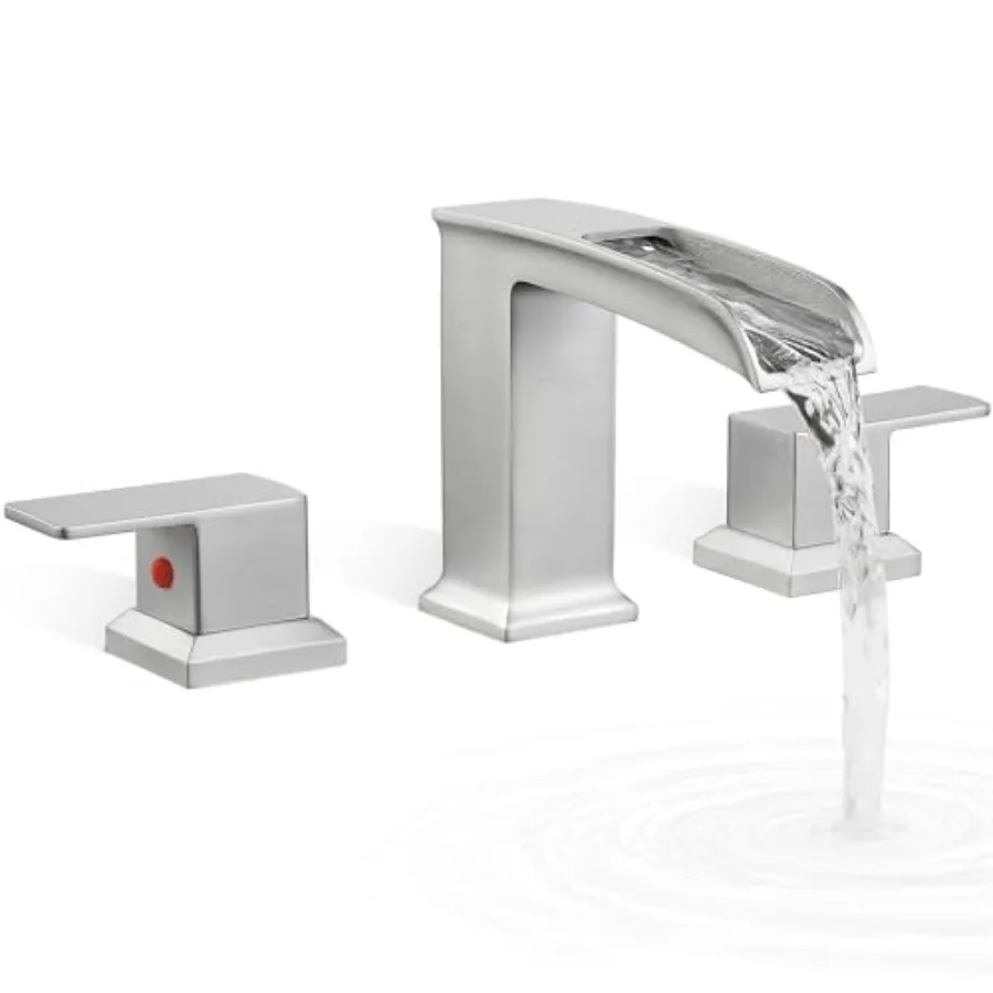 Brass Waterfall Bathtub Faucet Set 3 Hole, Brushed Nickel Matte, Roman Tub Faucet for High-Flow Deck Mount Installation with Pr
Brass Waterfall Bathtub Faucet Set 3 Hole, Brushed Nickel Matte, Roman Tub Faucet for High-Flow Deck Mount Installation with Pr