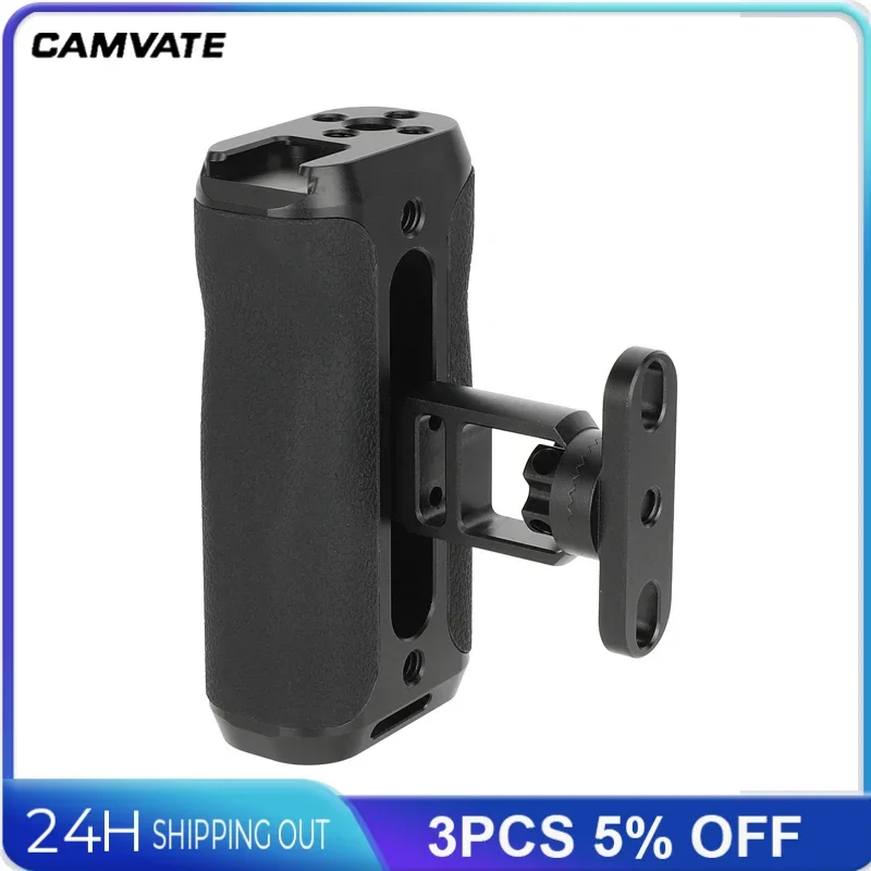 CAMVATE Camera Side Handle Grip with Rosette Joint & 1/4" Screw Mount for Sony Canon Nikon Camera Cage Light Microphone Monitor
CAMVATE Camera Side Handle Grip with Rosette Joint & 1/4" Screw Mount for Sony Canon Nikon Camera Cage Light Microphone Monitor