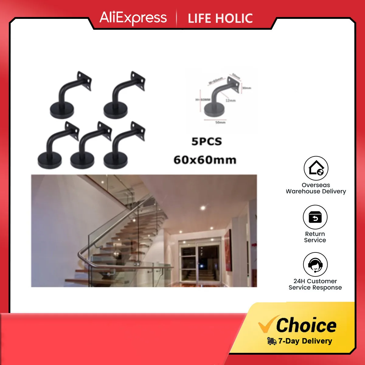 5Pcs/Set 60*60mm Black/white Brackets Stainless steel Stair Handrail Wall Mounted Brackets Supports Handrail Bracket Guardrail
5Pcs/Set 60*60mm Black/white Brackets Stainless steel Stair Handrail Wall Mounted Brackets Supports Handrail Bracket Guardrail