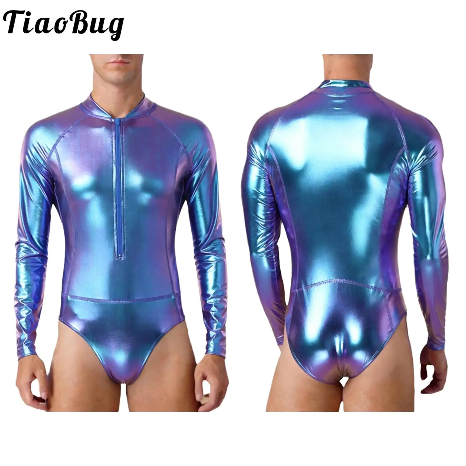 Мужской модный спортивный комбинезон для тренировок и плавания, облегающий леотард с длинным рукавом и металлическим эффектом для ночных клубов, гимнастики и танцев на пилоне
Мужской модный спортивный комбинезон для тренировок и плавания, облегающий леотард с длинным рукавом и металлическим эффектом для ночных клубов, гимнастики и танцев на пилоне