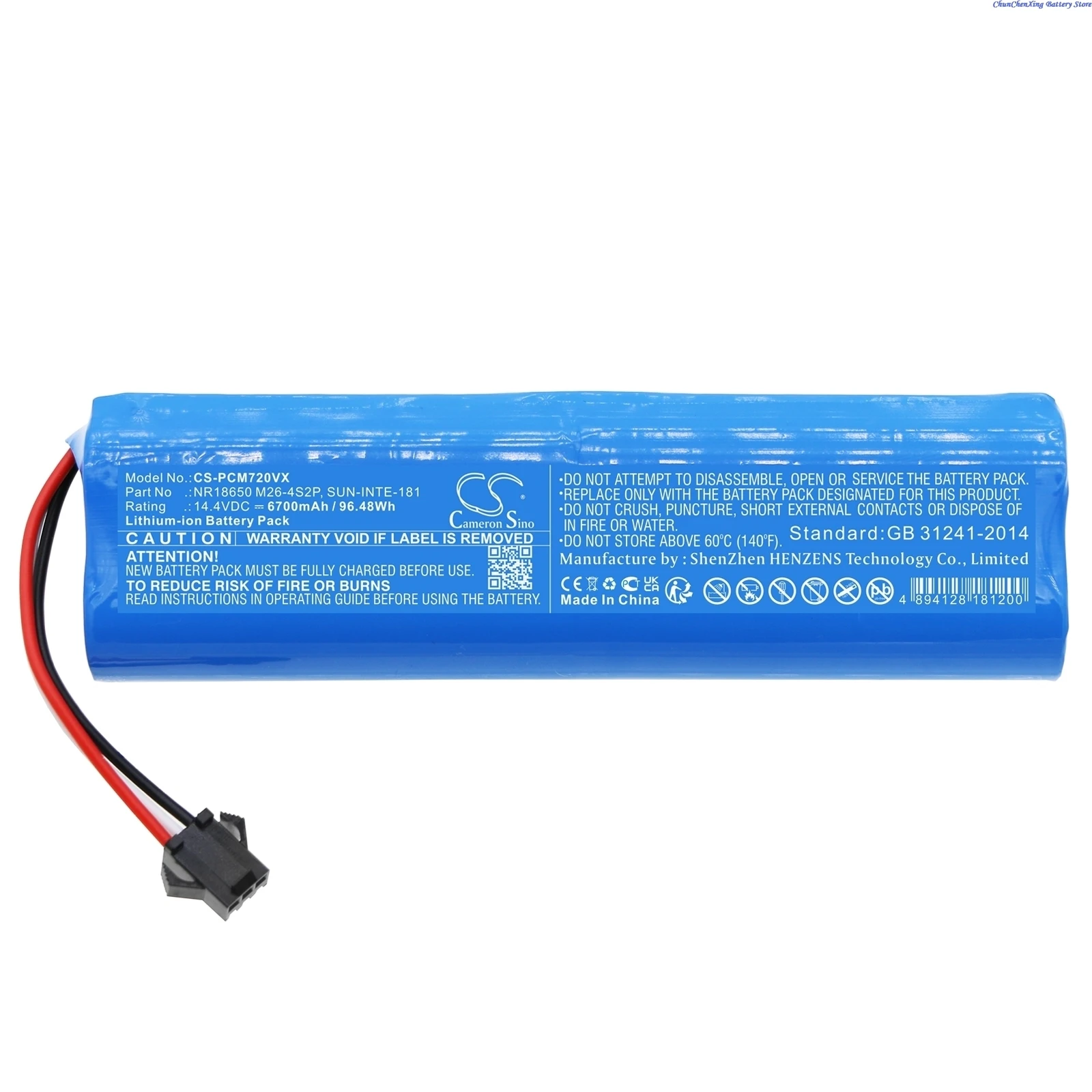 14.4V 6700mAh Vacuum Cleaner Battery for Robojet X-Force, H18650CH-4S2P For Roidmi Eve Plus SDJ01RM, For Ultenic T10 +TOOL
14.4V 6700mAh Vacuum Cleaner Battery for Robojet X-Force, H18650CH-4S2P For Roidmi Eve Plus SDJ01RM, For Ultenic T10 +TOOL