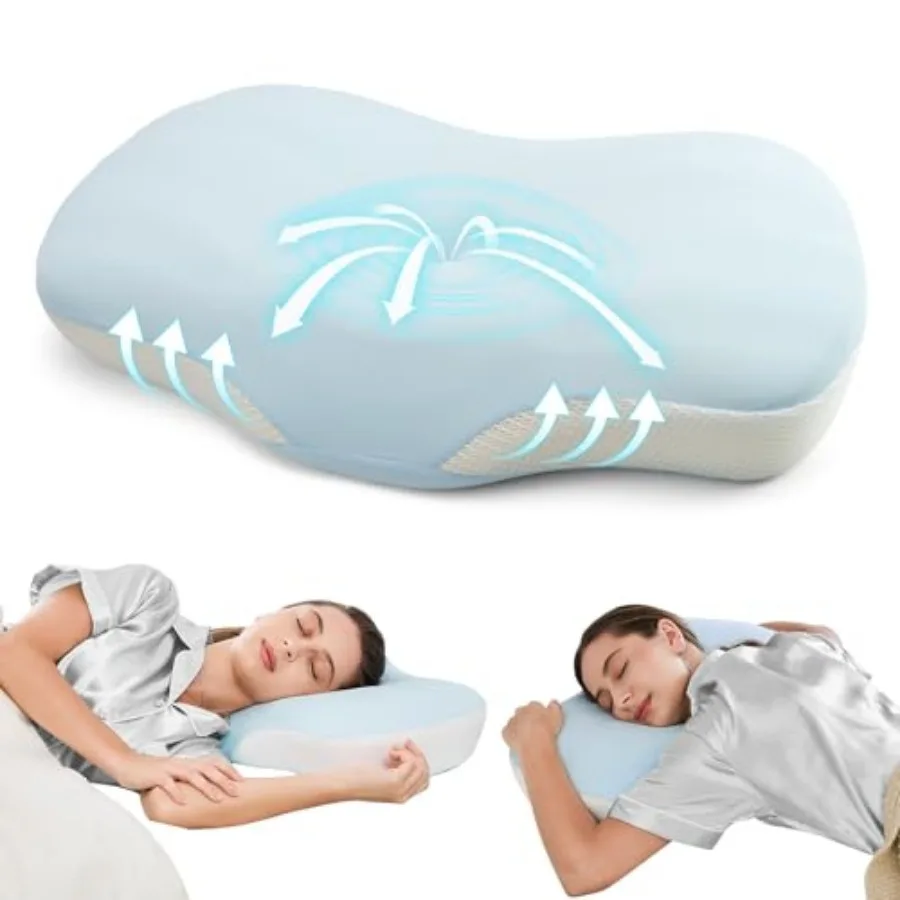 Ergonomic Cervical Pillow, Contour Design for Side and Back Sleepers, Memory Foam Orthopedic Cervical Shape Gently Cradles Head
Ergonomic Cervical Pillow, Contour Design for Side and Back Sleepers, Memory Foam Orthopedic Cervical Shape Gently Cradles Head