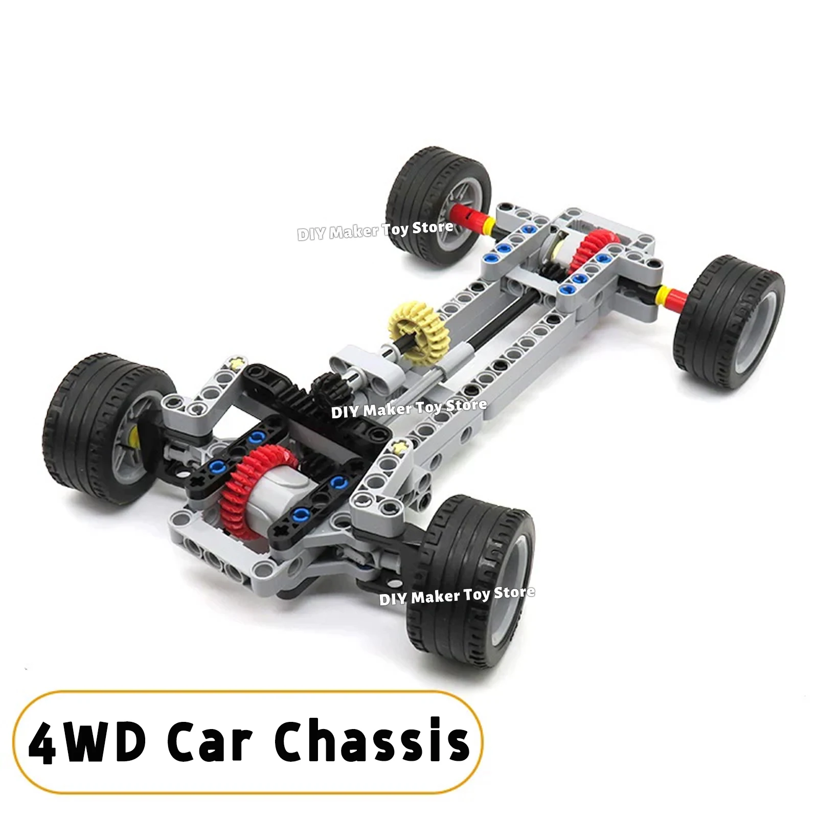 MOC Modifiable 4WD Remote Control Car Chassis Building Blocks Set 4 Wheels Drive Chassis with Forward Steering Two Differentials
MOC Modifiable 4WD Remote Control Car Chassis Building Blocks Set 4 Wheels Drive Chassis with Forward Steering Two Differentials