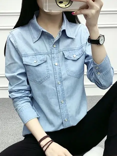 Autumn Women's Casual Slim Fit Jeans Long Sve Blouse Faion Cleanfit Sle Synthetic Fabric ort Sve Thin Model
Autumn Women's Casual Slim Fit Jeans Long Sve Blouse Faion Cleanfit Sle Synthetic Fabric ort Sve Thin Model