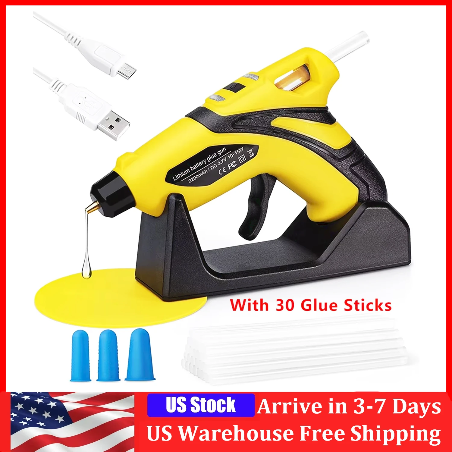 Mini Hot Melt Glue Gun Kit With 30 Glue Sticks Repair Glue Gun Rechargeable Cordless Fast Preheating Crafting DIY Arts Tools
Mini Hot Melt Glue Gun Kit With 30 Glue Sticks Repair Glue Gun Rechargeable Cordless Fast Preheating Crafting DIY Arts Tools