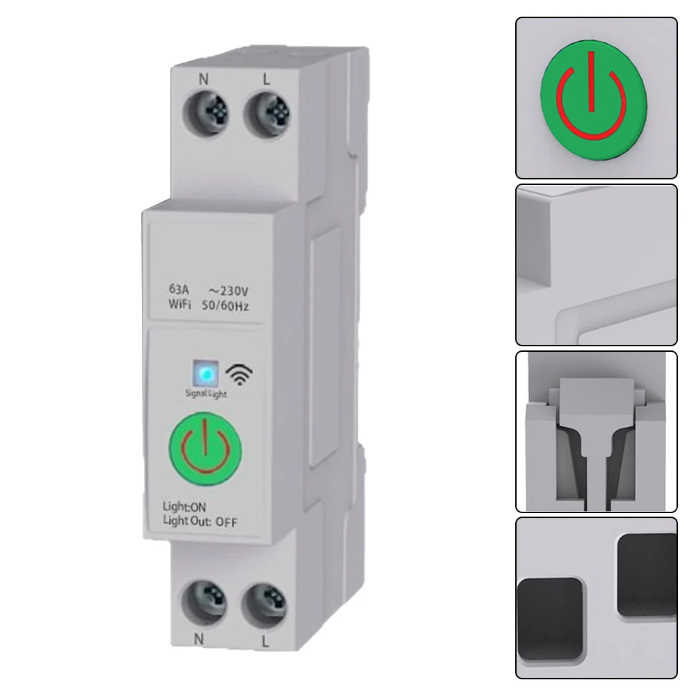 63A WiFi Air Switch Smart Home DIN Rail Switch App Remote Control For Tuya AC220-240V Overload Protection Real-time Monitoring
63A WiFi Air Switch Smart Home DIN Rail Switch App Remote Control For Tuya AC220-240V Overload Protection Real-time Monitoring