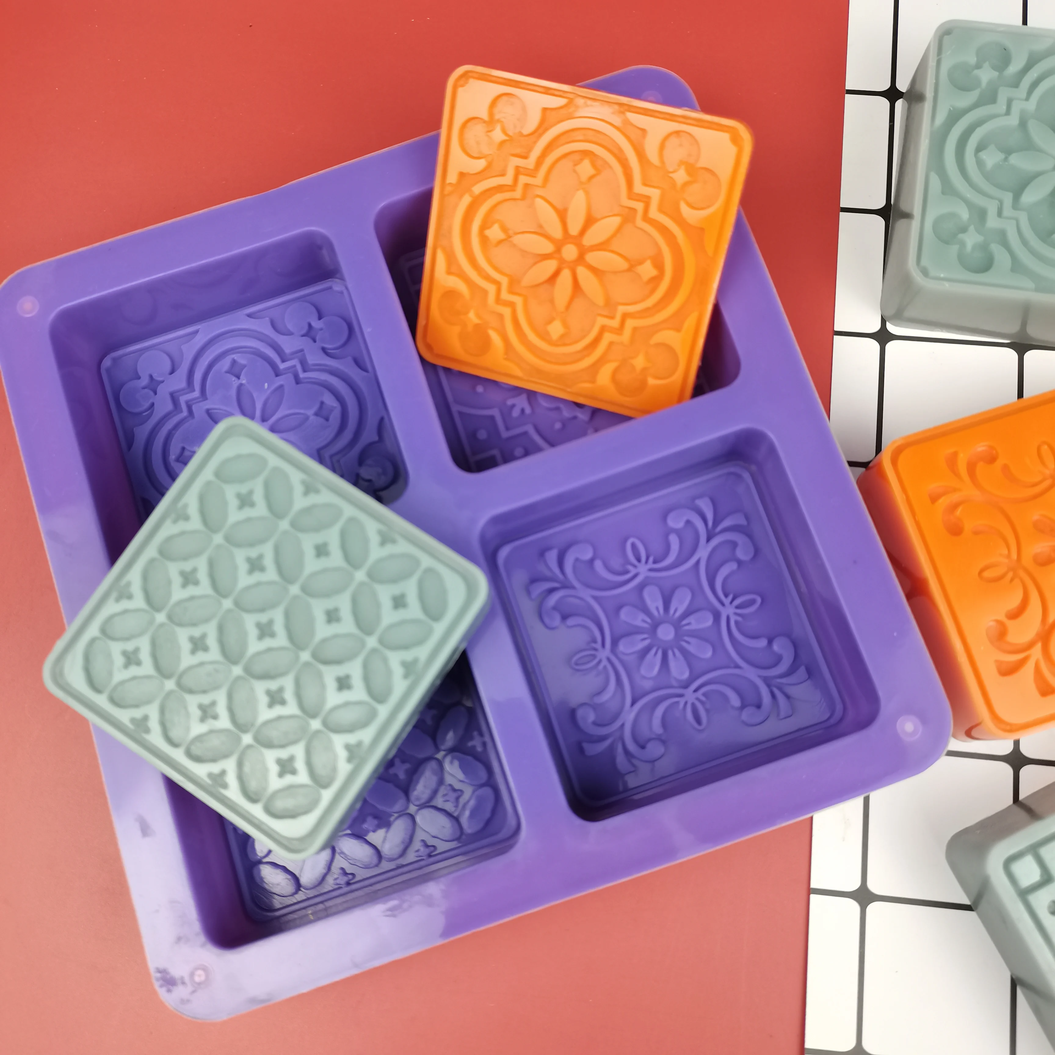 4 Cavity Silicone Square Soap Mold, DIY Flower Fondant Chocolate Soap Molds, Handmade Cake Moon Tools, Baking Tool Crafts
4 Cavity Silicone Square Soap Mold, DIY Flower Fondant Chocolate Soap Molds, Handmade Cake Moon Tools, Baking Tool Crafts