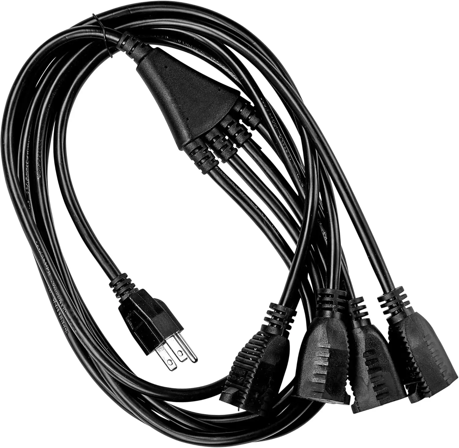 4-Way Power Splitter with Extension Cord, 6' Long, 3-Prong Outlets, Black SJT 16 AWG for Home and Office
4-Way Power Splitter with Extension Cord, 6' Long, 3-Prong Outlets, Black SJT 16 AWG for Home and Office