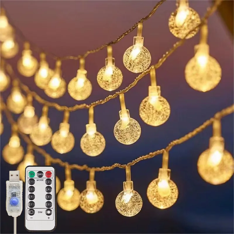 USB Crystal Ball String Lights IP65 Waterproof 8 Modes with Remote Control Warm Light for Outdoor Garden Wedding Christmas Decor
USB Crystal Ball String Lights IP65 Waterproof 8 Modes with Remote Control Warm Light for Outdoor Garden Wedding Christmas Decor