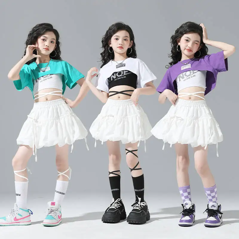 Kid Kpop Hip Hop Clothing White Crop T Shirt Tank Top Street Strap Pleated Mini Skirt for Girl Jazz Dance Wear Costumes Clothes 
Kid Kpop Hip Hop Clothing White Crop T Shirt Tank Top Street Strap Pleated Mini Skirt for Girl Jazz Dance Wear Costumes Clothes