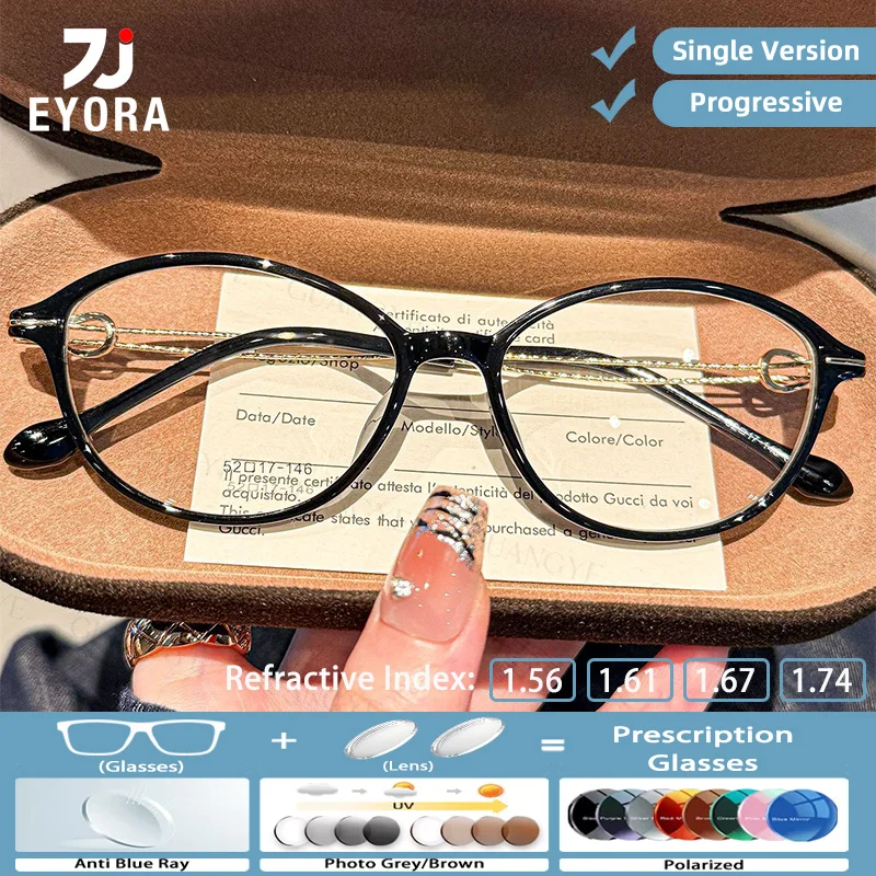 EYORA Oval TR90 Hollow Temples Reading Glasses for Women Myopia and Hyperopia Anti Blue Light Progressive Photochromic Glasses
EYORA Oval TR90 Hollow Temples Reading Glasses for Women Myopia and Hyperopia Anti Blue Light Progressive Photochromic Glasses