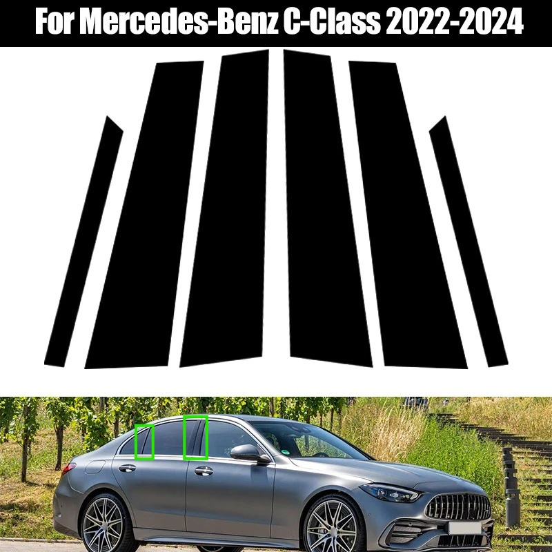 6Pcs Glossy Black Car Door Window Pillar Posts Molding Cover Trim Kit Stickers Decal For Mercedes-Benz C-Class 2022 2023 2024
6Pcs Glossy Black Car Door Window Pillar Posts Molding Cover Trim Kit Stickers Decal For Mercedes-Benz C-Class 2022 2023 2024