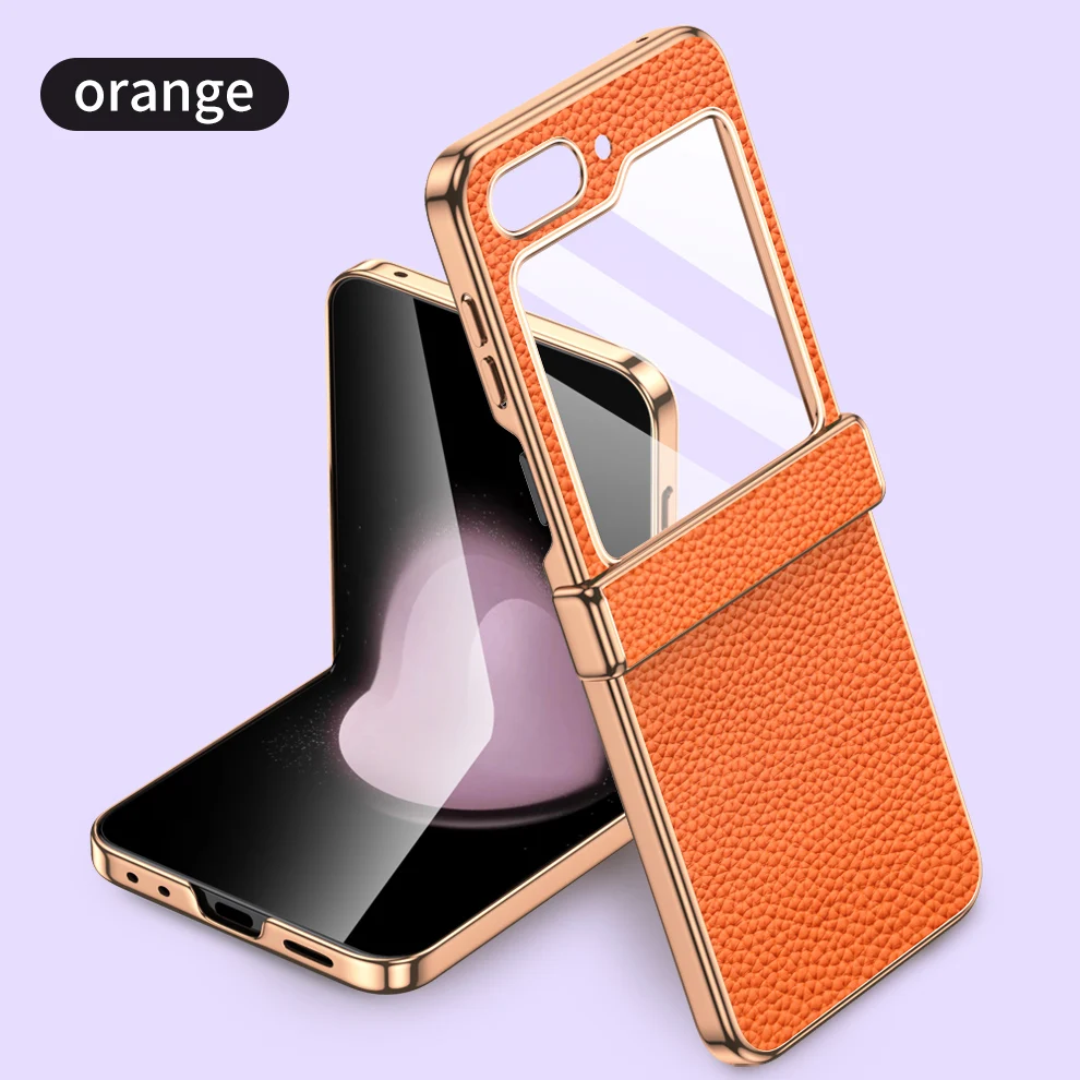 Cowhide Leather Phone Case for Samsung Galaxy Z Flip7 Flip6 Flip5 Flip 7 6 5 Luxury Hinge Protection Cover with Tempered Glass
Cowhide Leather Phone Case for Samsung Galaxy Z Flip7 Flip6 Flip5 Flip 7 6 5 Luxury Hinge Protection Cover with Tempered Glass