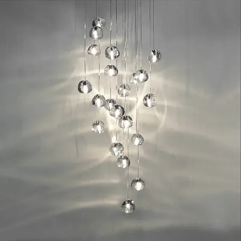 Staircase Modern Crystal Chandelier Big Nordic LED Hanging Lighting Large Glass Globe Chandeliers Luxury Pendant Lamps
Staircase Modern Crystal Chandelier Big Nordic LED Hanging Lighting Large Glass Globe Chandeliers Luxury Pendant Lamps