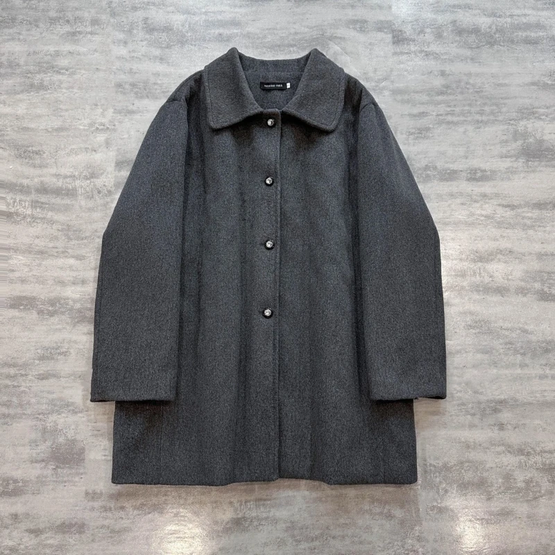 Thiened Warm Woolen Coat Deep ey Large Size for Men And Women Autumn Winter New Sle Turn-down Collar Flap ket Coat
Thiened Warm Woolen Coat Deep ey Large Size for Men And Women Autumn Winter New Sle Turn-down Collar Flap ket Coat
