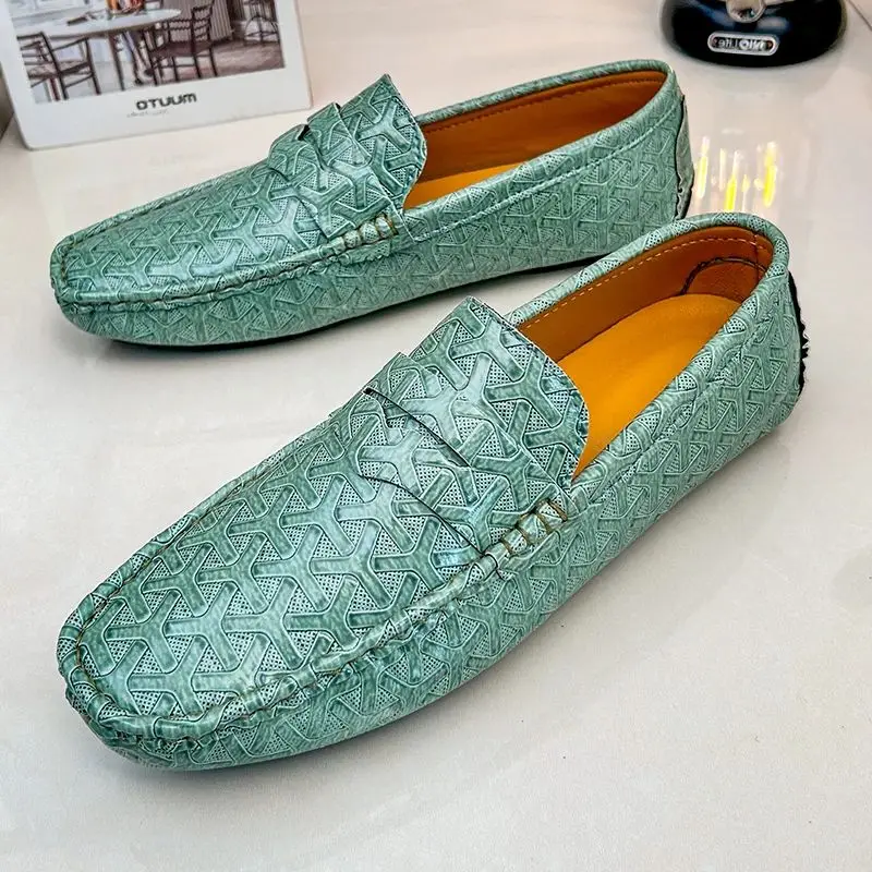 Зеленые роскошные лоферы, мужские мокасины, дизайнерские классические топсайдеры, мужская кожаная повседневная обувь, удобные деловые туфли на плоской подошве 
Зеленые роскошные лоферы, мужские мокасины, дизайнерские классические топсайдеры, мужская кожаная повседневная обувь, удобные деловые туфли на плоской подошве