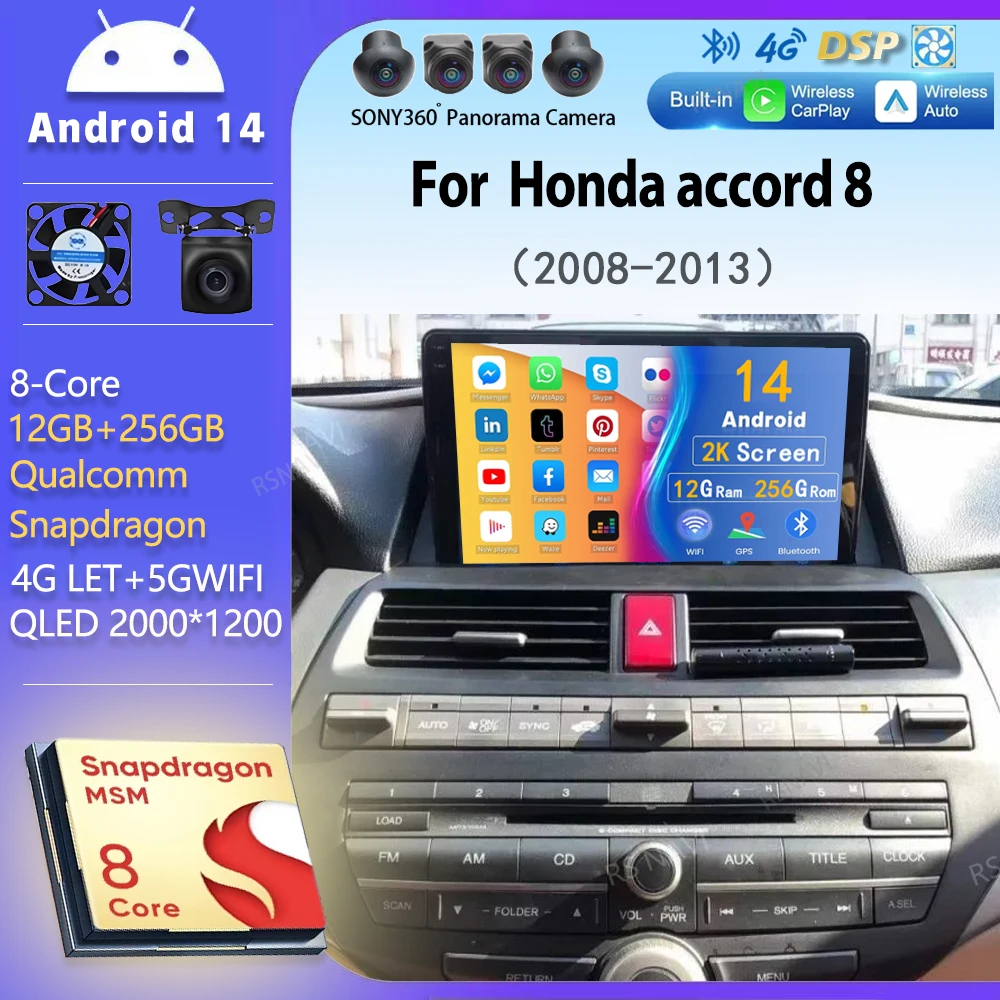 Android 14 Wi-Fi + 4G Carplay AUTO BT Автомобильное радио для Honda Accord 8 2008-2013 RHD Навигация GPS Видеоплеер Мультимедиа Стерео 10 дюймов
Android 14 Wi-Fi + 4G Carplay AUTO BT Автомобильное радио для Honda Accord 8 2008-2013 RHD Навигация GPS Видеоплеер Мультимедиа Стерео 10 дюймов